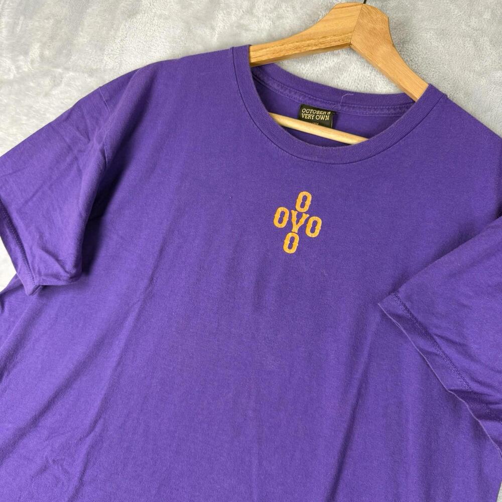 OVO October Very Own T-shirt Drake Men Size Large Cross Logo Purple Streetwear
